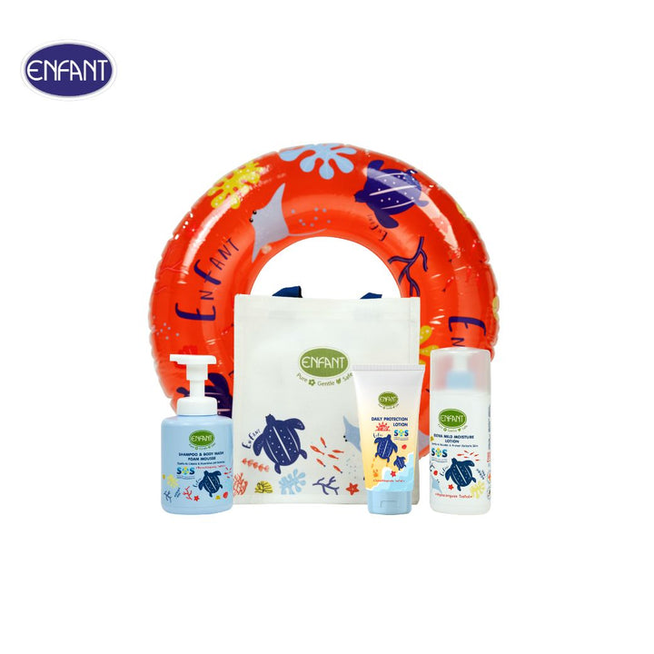 ENFANT อองฟองต์ Newborn Save Turtle Set ผลิตภัณฑ์ดูแลผิวกายสำหรับเด็ก 6 เดือนขึ้นไป 1เซ็ต/5ไอเทม ENFANT