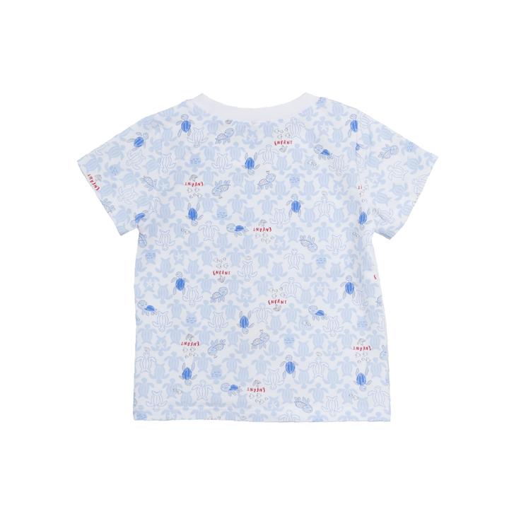 ENFANT อองฟองต์ ชุดเสื้อแขนสั้น+กางเกงสามส่วน คอลเลกชั่น เต่าทะเล พิมพ์ลายเต่ามะเฟือง ผ้าคอตตอนผสมสแปนเด็กซ์ สำหรับเด็กอายุ 3-24 เดือน ENFANT