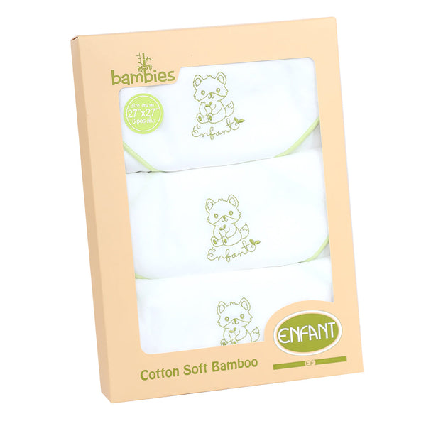 Enfant อองฟองต์ ผ้าอ้อมเด็กแรกเกิด Cotton Soft Bamboo ลายน้องจิ้งจอก ขนาด 27x27 นิ้ว (แพ็ค 6 ผืน) ENFANT