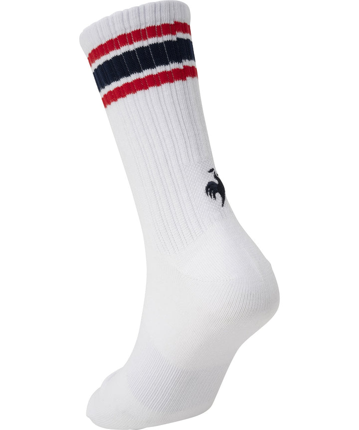 le coq sportif ถุงเท้ายาว สีน้ำเงิน-ขาว-แดง แพ็ค 2 คู่ (ถุงเท้า, sock, กีฬา, sport, lecoq, เลอค็อก) 