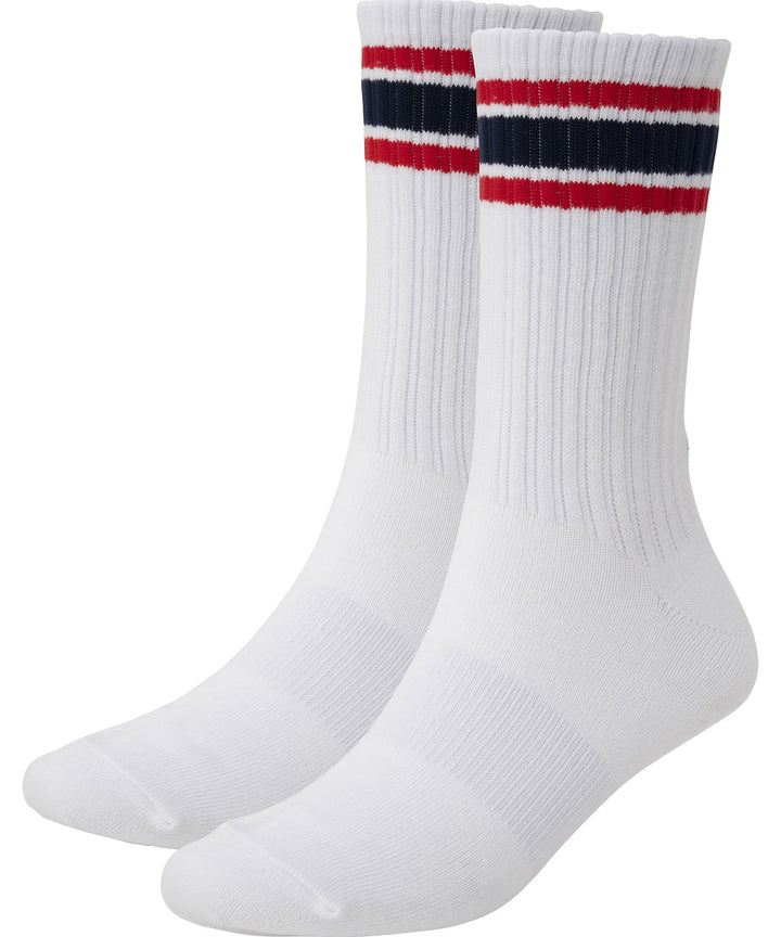 le coq sportif ถุงเท้ายาว สีน้ำเงิน-ขาว-แดง แพ็ค 2 คู่ (ถุงเท้า, sock, กีฬา, sport, lecoq, เลอค็อก) 