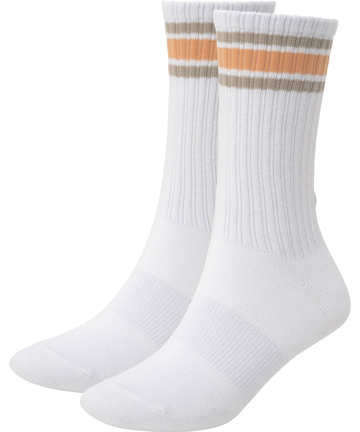 le coq sportif ถุงเท้ายาว สีเหลือง-เทา แพ็ค 2 คู่ (ถุงเท้า, sock, กีฬา, sport, lecoq, เลอค็อก) 