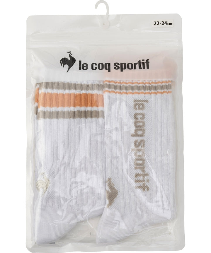 le coq sportif ถุงเท้ายาว สีเหลือง-เทา แพ็ค 2 คู่ (ถุงเท้า, sock, กีฬา, sport, lecoq, เลอค็อก) 