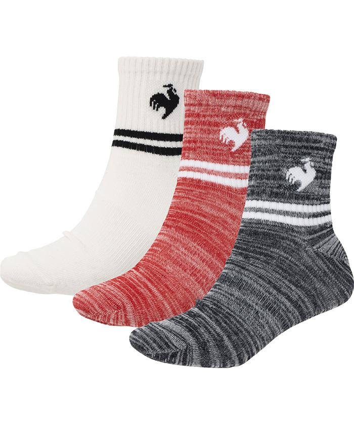 le coq sportif ถุงเท้า สีลาย แพ็ค 3 คู่ (ถุงเท้า, sock, กีฬา, sport, lecoq, เลอค็อก) 
