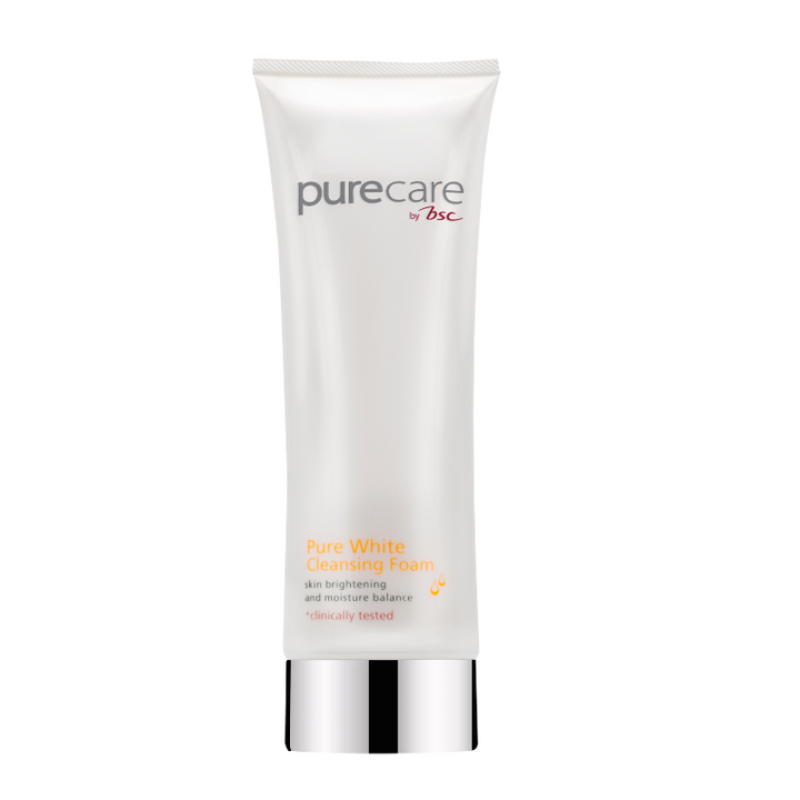 BSC Pure Care (บีเอสซี เพียวแคร์) PURE WHITE CLEANSING FOAM 120g. 