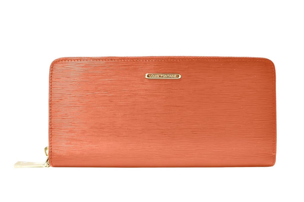 Louis Fontaine กระเป๋าสตางค์พับยาวซิปรอบ รุ่น GEMS - สีส้ม ( LFW0017Z ) 