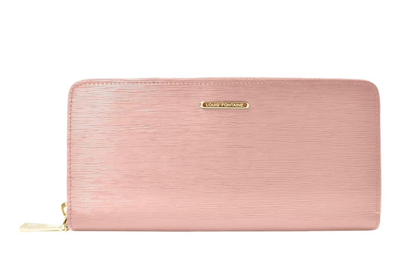 Louis Fontaine กระเป๋าสตางค์พับยาวซิปรอบ รุ่น GEMS - สีชมพู ( LFW0017Z ) 