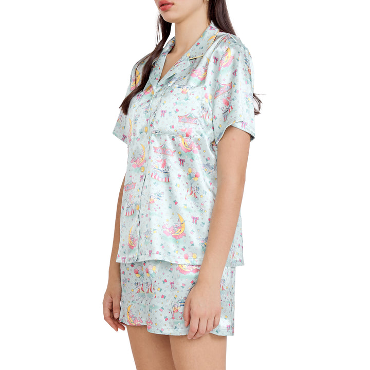 Wacoal Sleepwear ชุดนอนกันโป๊ เสื้อแขนสั้น กางเกงขาสั้น รุ่น WN7D40 
