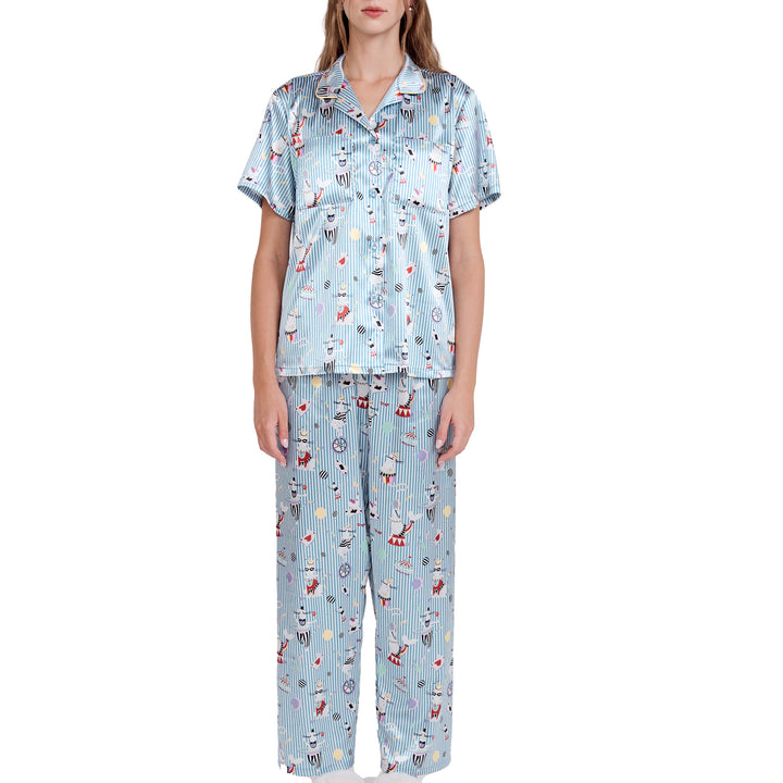 Wacoal Sleepwear ชุดนอนกันโป๊ เสื้อแขนสั้น กางเกงขายาว รุ่น WN7D41 