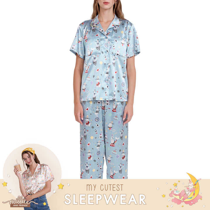 Wacoal Sleepwear ชุดนอนกันโป๊ เสื้อแขนสั้น กางเกงขายาว รุ่น WN7D41 