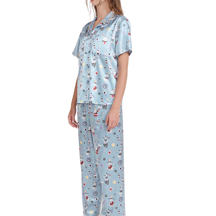 Wacoal Sleepwear ชุดนอนกันโป๊ เสื้อแขนสั้น กางเกงขายาว รุ่น WN7D41 