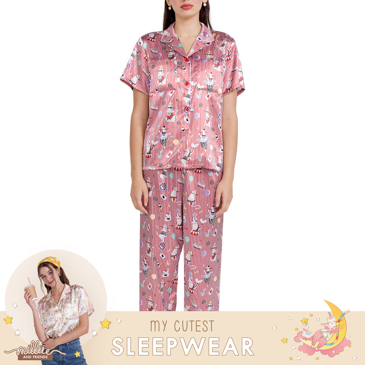 Wacoal Sleepwear ชุดนอนกันโป๊ เสื้อแขนสั้น กางเกงขายาว รุ่น WN7D41 