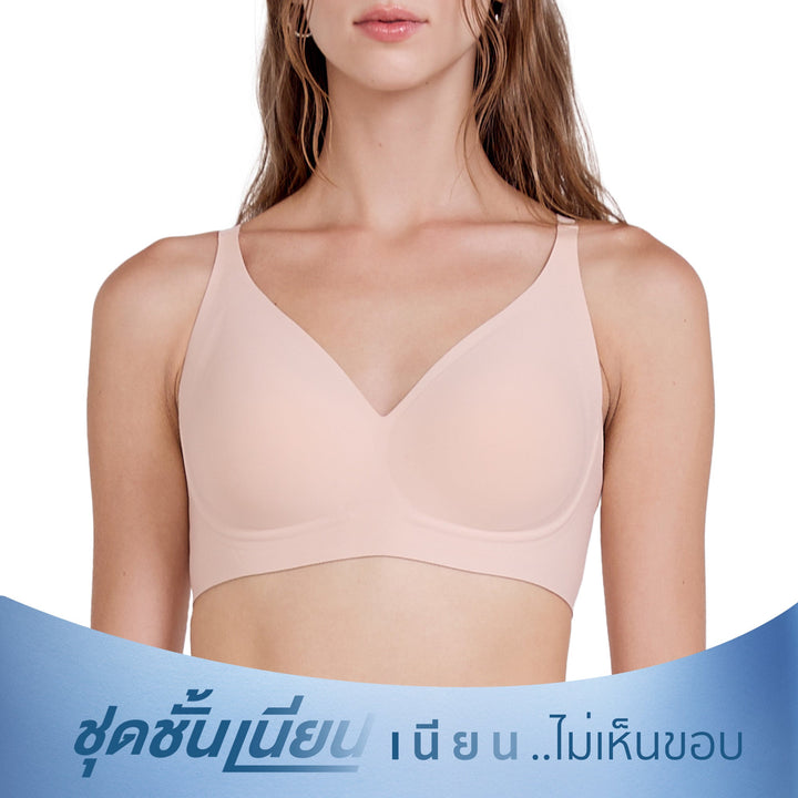 Wacoal ชุดชั้นเนียน บราไร้โครง Smartsize เสริมฟองน้ำ รุ่น WB3Y35 Wacoal