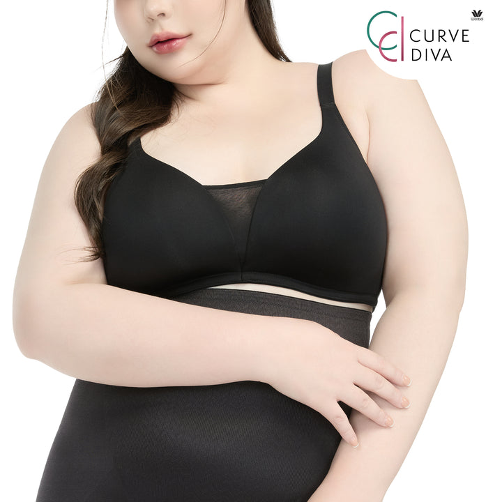 Wacoal Curve Diva Wireless Bra บราไร้โครงเก็บกระชับ สาวพลัสไซซ์ รุ่น WQ1539 