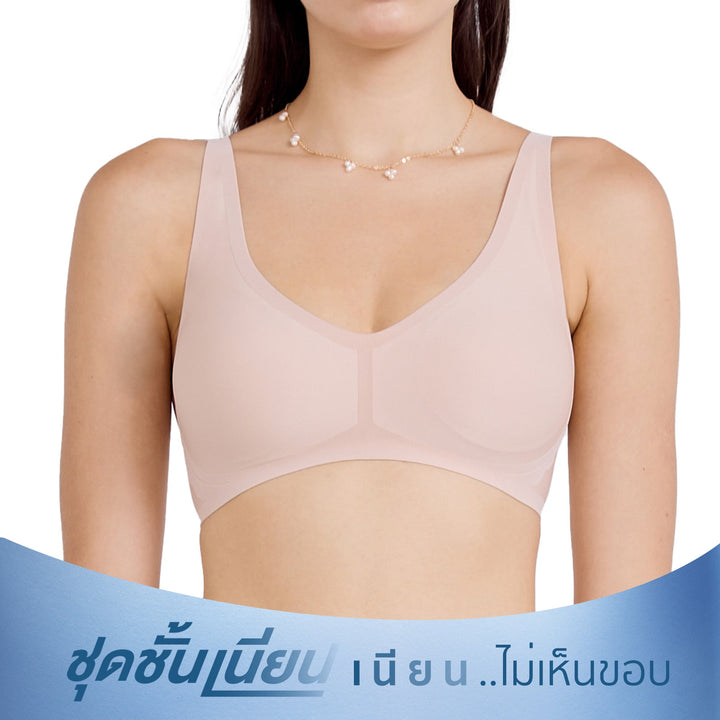 Wacoal ชุดชั้นเนียน บราไร้โครง เนียนเรียบ ฟองน้ำบาง รุ่น MM1Y04 Wacoal