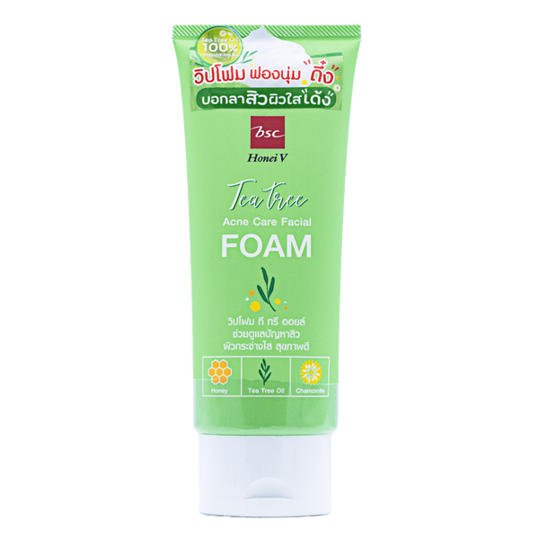 HONEI V BSC TEA TREE ACNE CARE FACIAL FOAM ฮันนี่ วี บีเอสซี ที ทรี แอคเน่ แคร์ เฟเชียล โฟม 