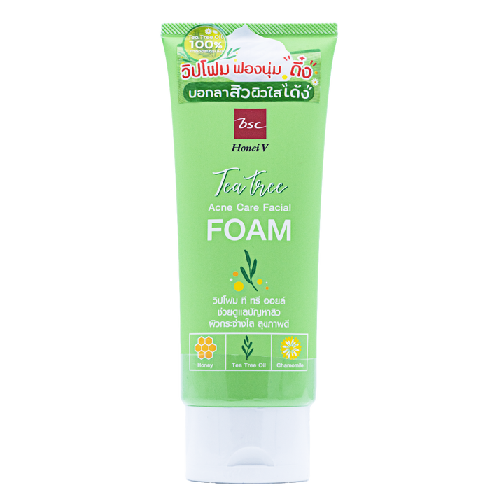 HONEI V BSC TEA TREE ACNE CARE FACIAL FOAM ฮันนี่ วี บีเอสซี ที ทรี แอคเน่ แคร์ เฟเชียล โฟม 