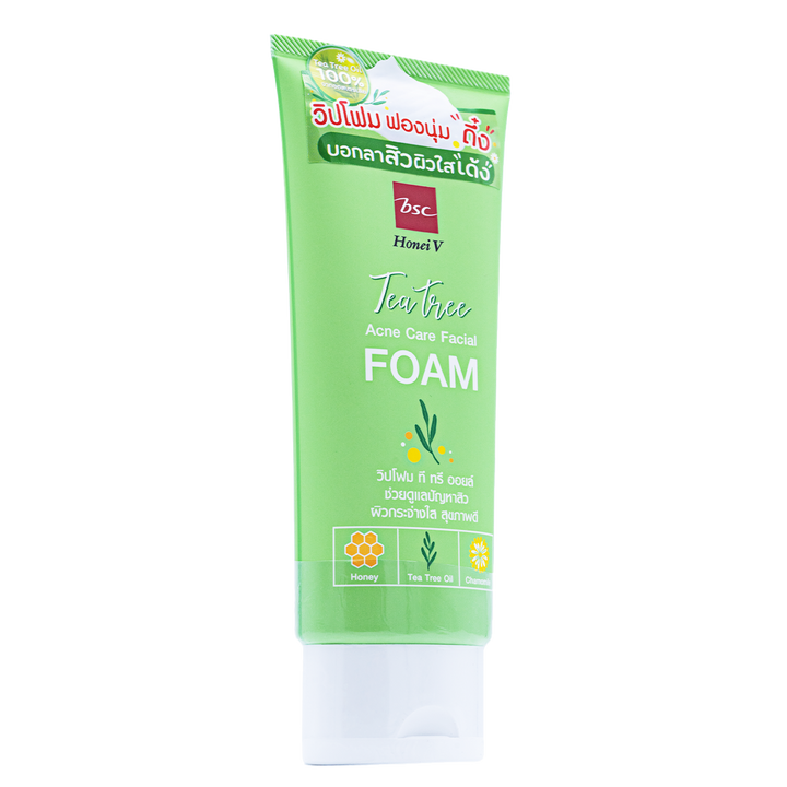 HONEI V BSC TEA TREE ACNE CARE FACIAL FOAM ฮันนี่ วี บีเอสซี ที ทรี แอคเน่ แคร์ เฟเชียล โฟม 