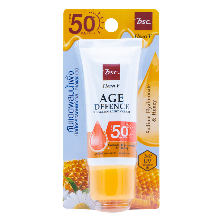 Honei V BSC Age Defence Sunscreen Light Cream SPF50+ PA++++ 30g. 