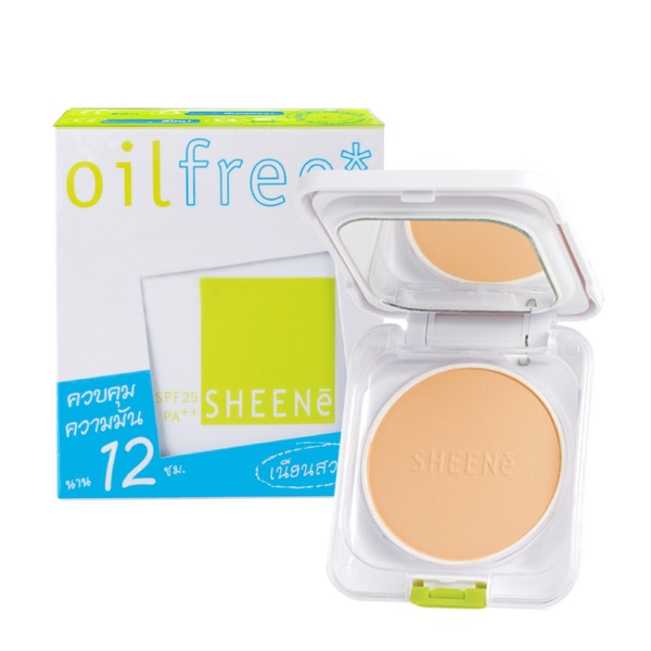 [ ซื้อ 1 แถม 1 ] SHEENE OIL FREE CAKE POWDER SPF 25 PA++ MAGIC 3 SYSTEMS ตลับจริง + รีฟิล แป้งผสมครีมรองพื้นสูตรพิเศษ 
