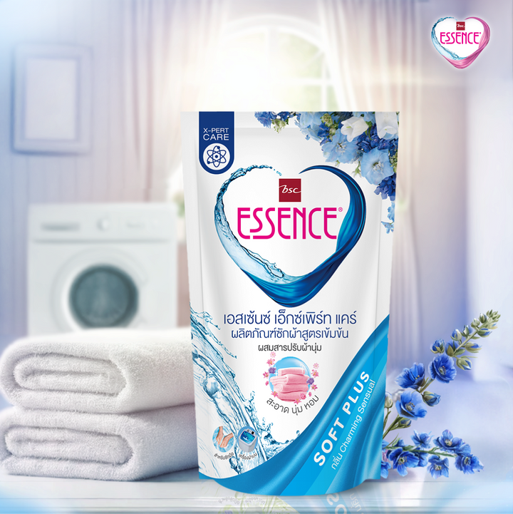 ผลิตภัณฑ์ซักผ้า สูตรเข้มข้น เอสเซ้นซ์ เอ็กซ์เพิร์ท แคร์ 600 มล. มี 3 กลิ่น (1 ลัง บรรจุ 12 ถุง)