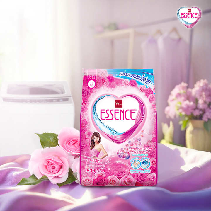 ผงซักฟอก เอสเซ้นซ์ 500 กรัม (1 ลัง บรรจุ 24 ถุง) ESSENCE
