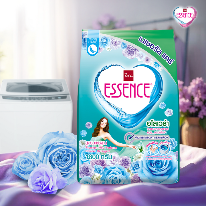 ผงซักฟอก เอสเซ้นซ์ เนเชอรัลแคร์ อโลเวล่า 1,800 กรัม (1 ลัง บรรจุ 8 ถุง) ESSENCE