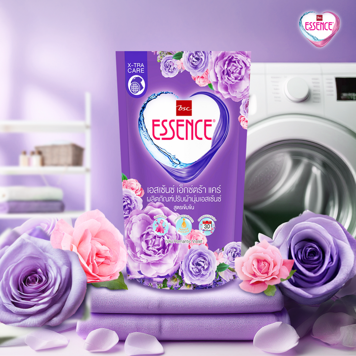 ESSENCE เอสเซ้นซ์ เอ็กซ์ตร้าแคร์ ผลิตภัณฑ์ปรับผ้านุ่ม เอสเซ้นซ์ สูตรเข้มข้น  550 มล. มี 3 กลิ่น (1 ลัง บรรจุ 12 ถุง) ESSENCE