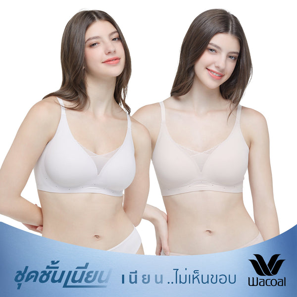 Wacoal Smart Size Wireless Bra บราไร้โครง ฟองน้ำบาง 1 Pack 2 pcs รุ่น WB3Y32/WB3232 Wacoal