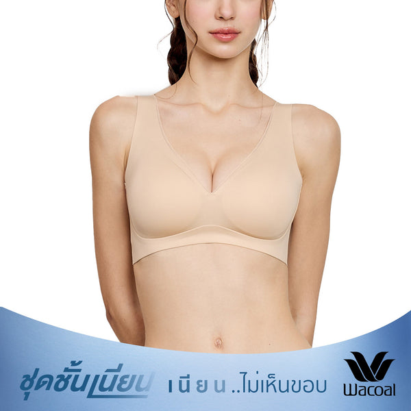 Wacoal ชุดชั้นเนียน บราไร้โครง Smartsize ฟองน้ำบาง รุ่น WB3Y34 Wacoal