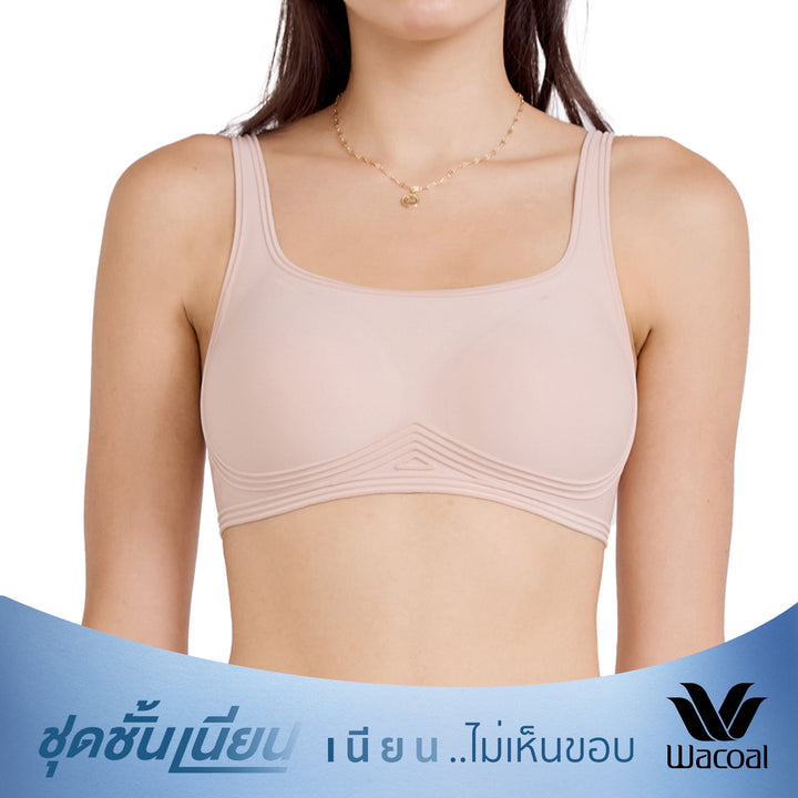 Wacoal ชุดชั้นเนียน บราไร้โครง เนียนเรียบ ฟองน้ำบาง รุ่น MM1Y02 Wacoal