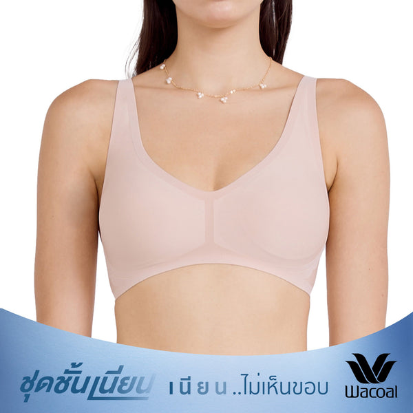 Wacoal ชุดชั้นเนียน บราไร้โครง เนียนเรียบ ฟองน้ำบาง รุ่น MM1Y04 Wacoal
