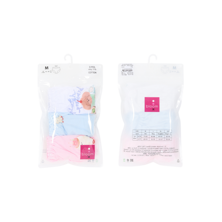 Wacoal Bloom Panty กางเกงในสำหรับเด็ก Pack 3 รุ่น MU6C05 คละสี (PI) Wacoal