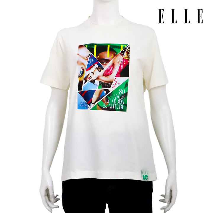 ELLE เสื้อยืด T-SHIRT ผ้า COTTON แขนสั้น ทรง BASIC สกรีนลายกราฟฟิค ELLE LIMITED EDITION COLLECTION ELLE 80 YEARS รุ่น W3K718 Elle