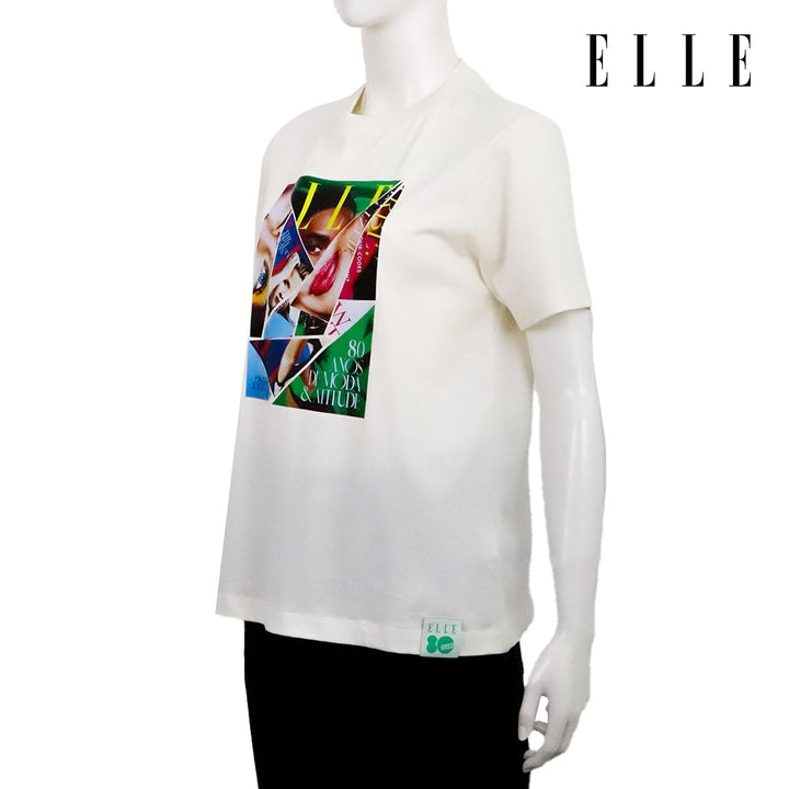 ELLE เสื้อยืด T-SHIRT ผ้า COTTON แขนสั้น ทรง BASIC สกรีนลายกราฟฟิค ELLE LIMITED EDITION COLLECTION ELLE 80 YEARS รุ่น W3K718 Elle