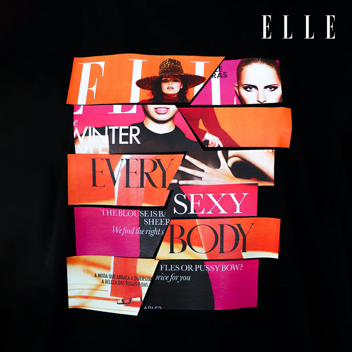 ELLE เสื้อยืด T-SHIRT ผ้า COTTON แขนสั้น ทรง BASIC สกรีนลายกราฟฟิค ELLE LIMITED EDITION COLLECTION ELLE 80 YEARS รุ่น W3K718 Elle