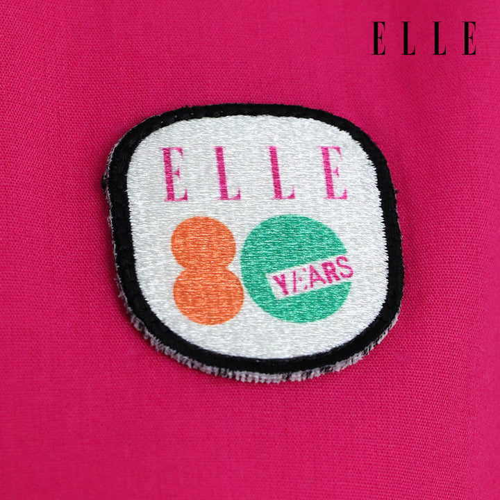 ELLE เสื้อเชิ๊ตสตรีผ้า COTTON แขนยาว ทรง CROP ติดชิ้นโลโก้ LIMITED EDITION COLLECTION ELLE 80 YEARS ที่อก รุ่น W3B392 ELLE