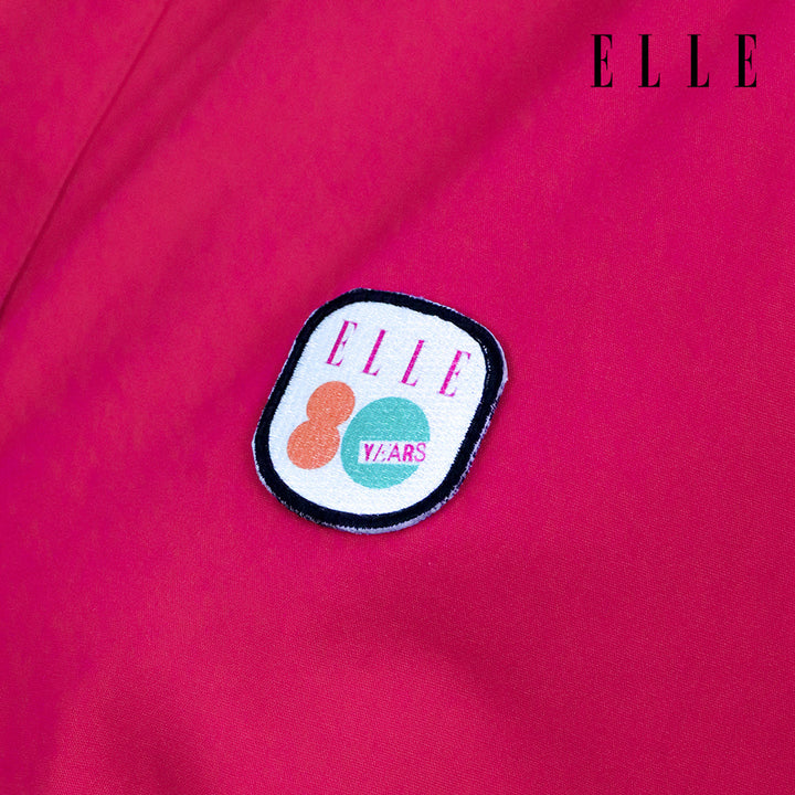 ELLE เสื้อเชิ๊ตสตรีผ้า COTTON แขนยาว ทรง BASIC ติดชิ้นโลโก้ LIMITED EDITION COLLECTION ELLE 80 YEARS ที่อก รุ่น W3B393 ELLE