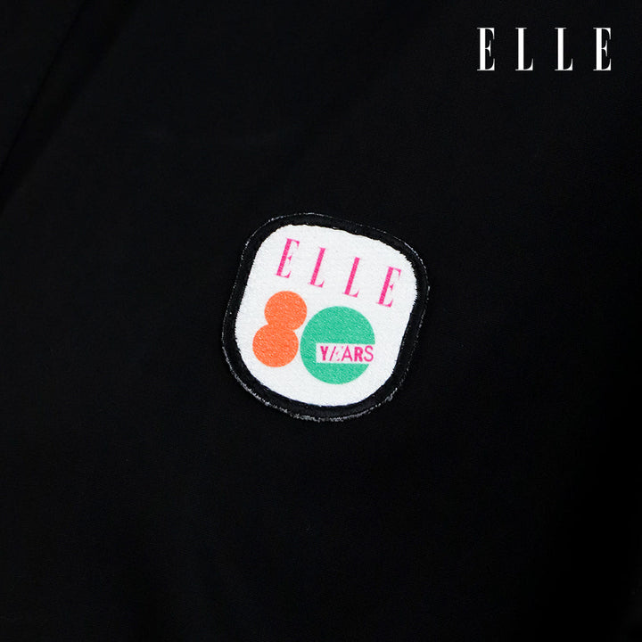 ELLE เสื้อเชิ๊ตสตรีผ้า COTTON แขนยาว ทรง BASIC ติดชิ้นโลโก้ LIMITED EDITION COLLECTION ELLE 80 YEARS ที่อก รุ่น W3B393 ELLE