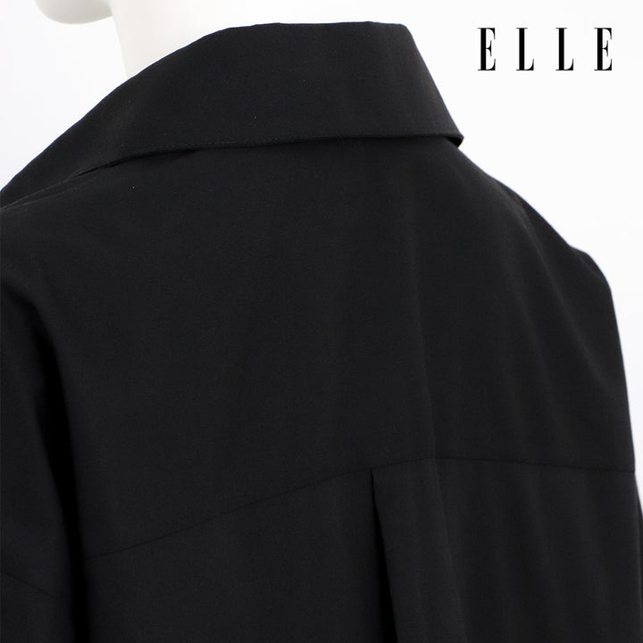 ELLE เสื้อเชิ๊ตสตรีผ้า COTTON แขนยาว ทรง BASIC ติดชิ้นโลโก้ LIMITED EDITION COLLECTION ELLE 80 YEARS ที่อก รุ่น W3B393 ELLE