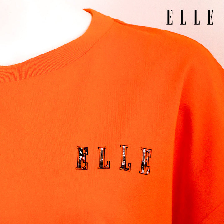 ELLE เสื้อยืด T-SHIRT ผ้า COTTON แขนสั้น ทรง CROP สกรีนลายกราฟฟิค ELLE LIMITED EDITION COLLECTION ELLE 80 YEARS รุ่น W3K723 ELLE