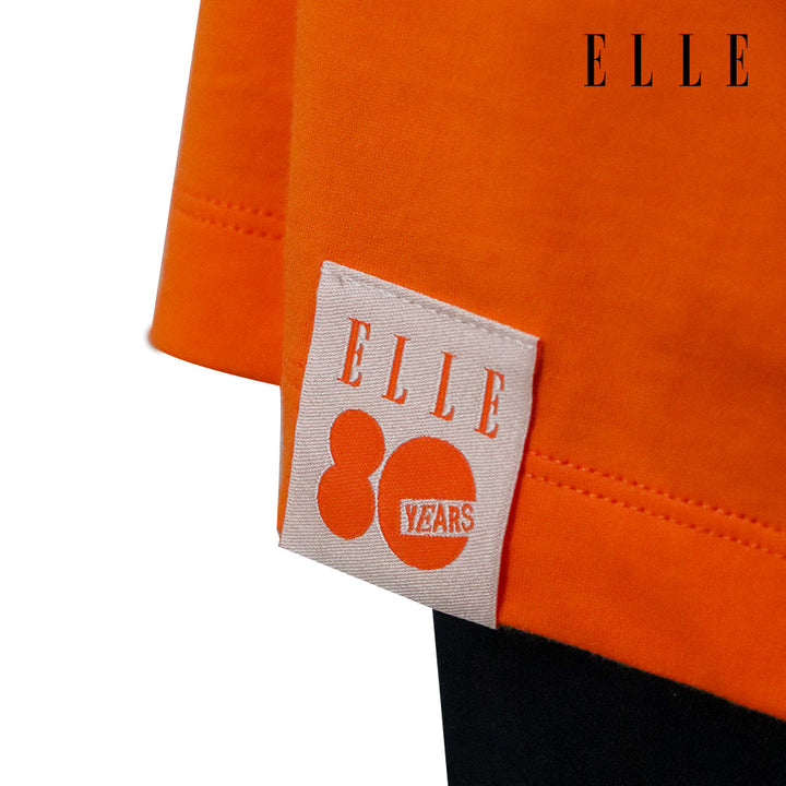 ELLE เสื้อยืด T-SHIRT ผ้า COTTON แขนสั้น ทรง CROP สกรีนลายกราฟฟิค ELLE LIMITED EDITION COLLECTION ELLE 80 YEARS รุ่น W3K723 ELLE