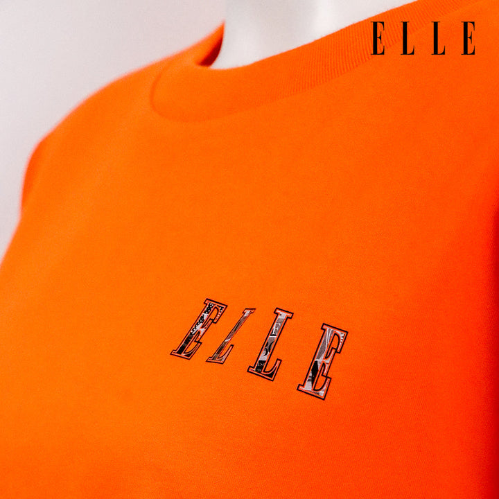 ELLE เสื้อยืด T-SHIRT ผ้า COTTON แขนสั้น ทรง CROP สกรีนลายกราฟฟิค ELLE LIMITED EDITION COLLECTION ELLE 80 YEARS รุ่น W3K723 ELLE