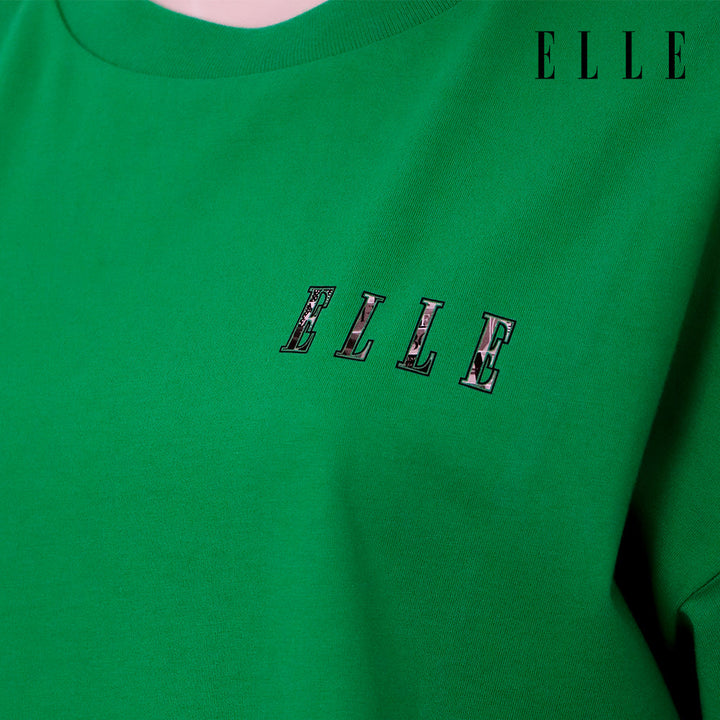 ELLE เสื้อยืด T-SHIRT ผ้า COTTON แขนสั้น ทรง CROP สกรีนลายกราฟฟิค ELLE LIMITED EDITION COLLECTION ELLE 80 YEARS รุ่น W3K723 ELLE