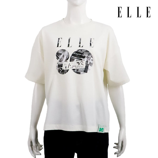 ELLE เสื้อยืด T-SHIRT ผ้า COTTON แขนสั้น ทรง CROP สกรีนลายกราฟฟิค ELLE LIMITED EDITION COLLECTION ELLE 80 YEARS รุ่น W3K719 ELLE