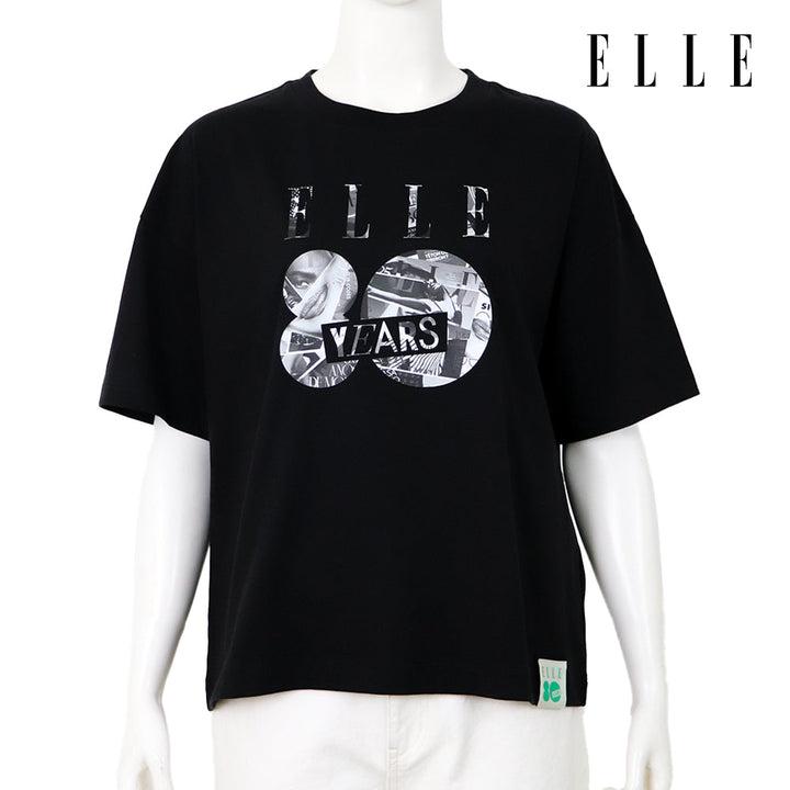 ELLE เสื้อยืด T-SHIRT ผ้า COTTON แขนสั้น ทรง CROP สกรีนลายกราฟฟิค ELLE LIMITED EDITION COLLECTION ELLE 80 YEARS รุ่น W3K719 ELLE