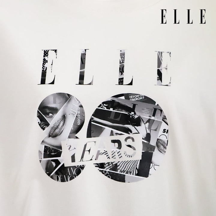 ELLE เสื้อยืด T-SHIRT ผ้า COTTON แขนสั้น ทรง CROP สกรีนลายกราฟฟิค ELLE LIMITED EDITION COLLECTION ELLE 80 YEARS รุ่น W3K719 ELLE