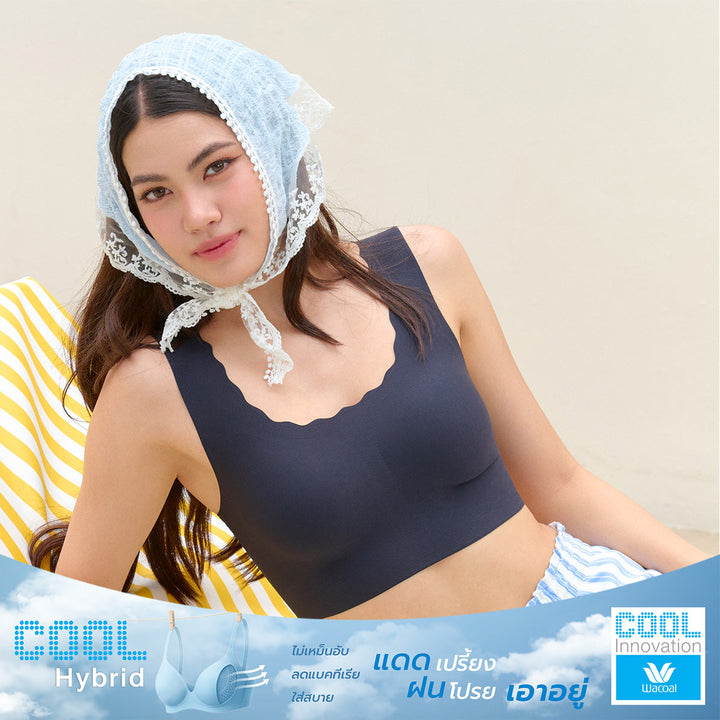 Wacoal Cool Innovation บราไร้โครง รูปแบบสวมหัว รุ่น WH9E15 Wacoal