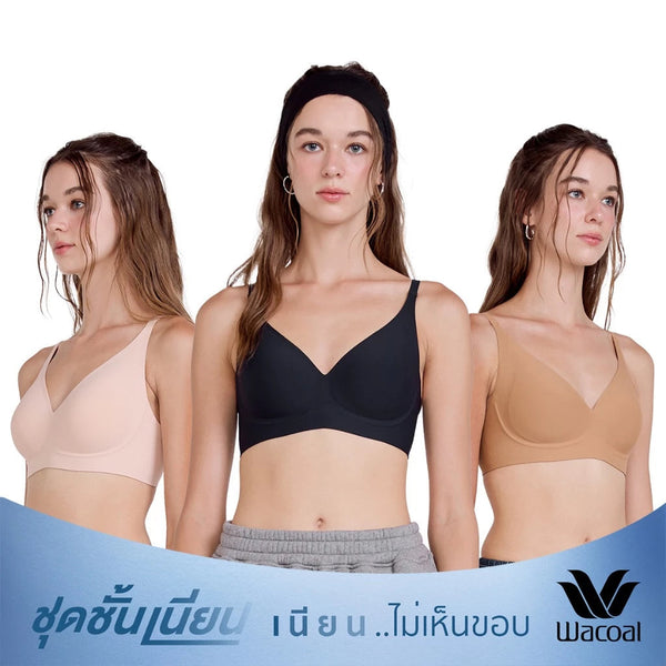 Wacoal Smart Size Wireless Bra บราไร้โครง 1 Pack 3 pcs รุ่น WB3Y35/WB3335 Wacoal