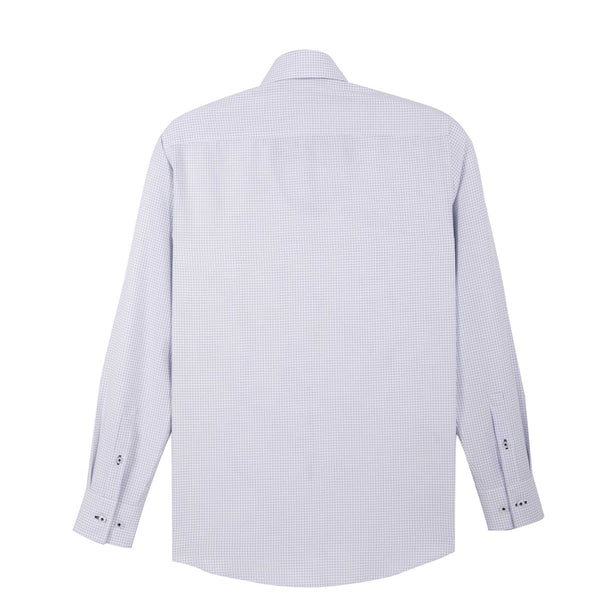 ARROW Microtech Shirt  นุ่ม สบาย ดีไซน์ทันสมัย  - เสื้อเชิ้ตแขนยาว ทรง SMART สีขาวแถบกรมท่า MACM223-NV ICCSHOPPING